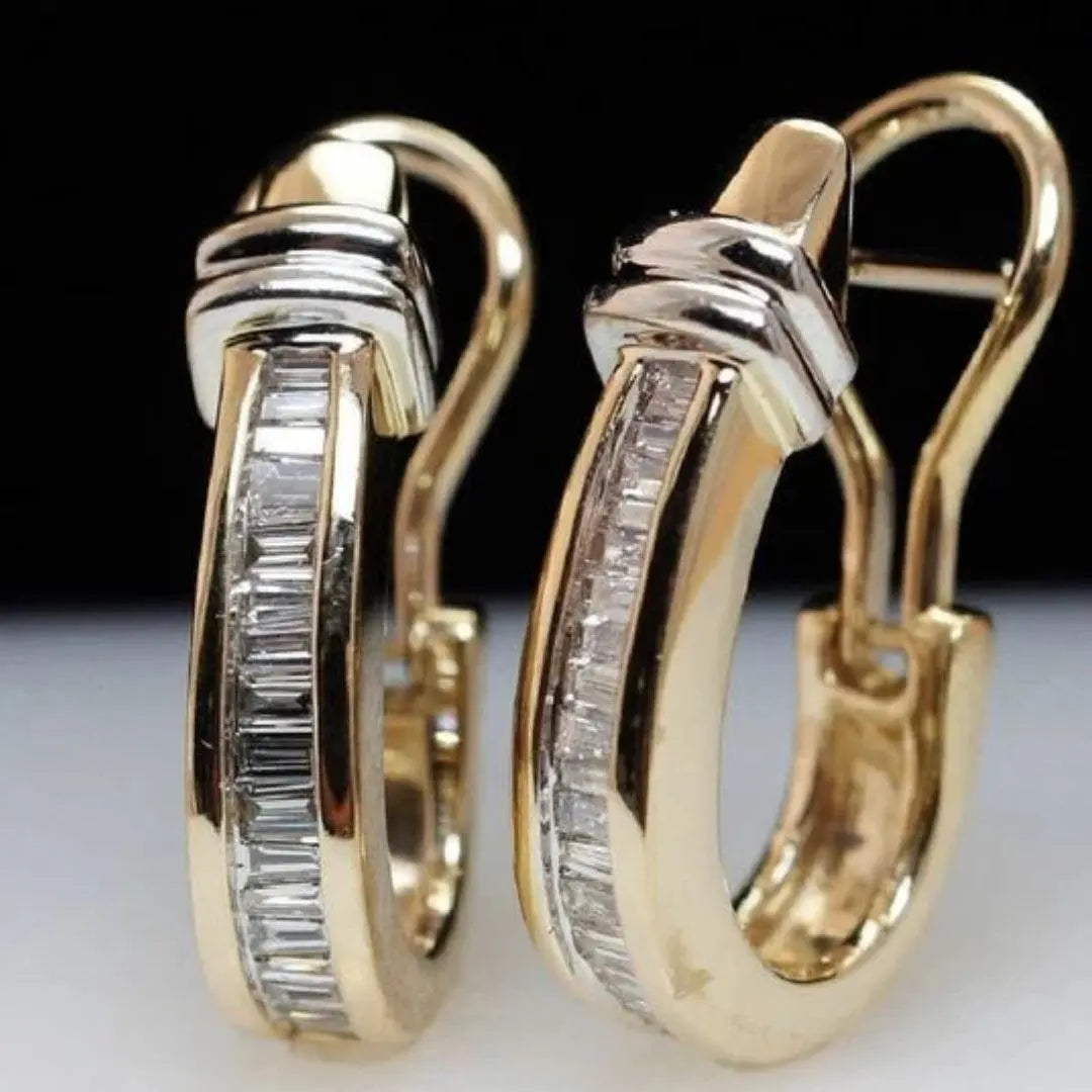 Vintage Golden and Zirconia Earrings
