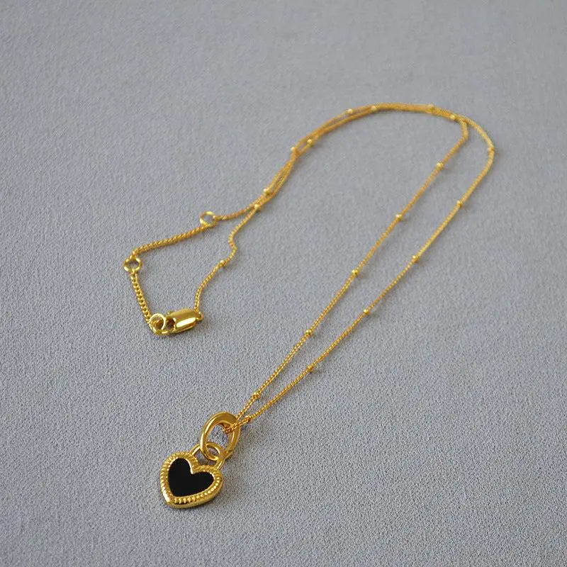 Black and White Heart Necklace