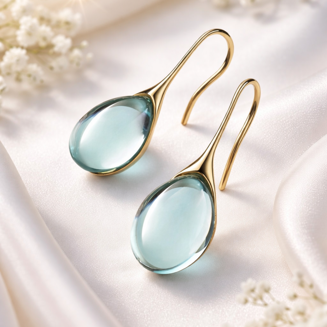 Crystal Drop Earrings in Gold and Silver