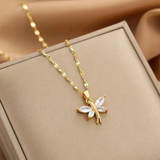 Crystal Dragonfly Necklace