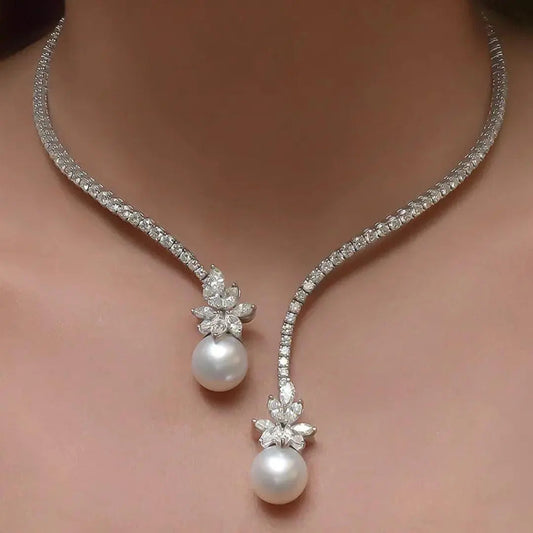 Elegant Necklace Made of Shiny Silver