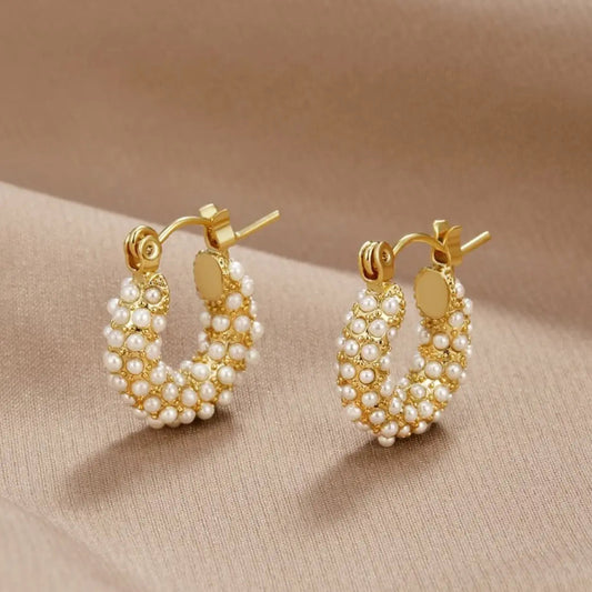 Golden Pearl Earrings