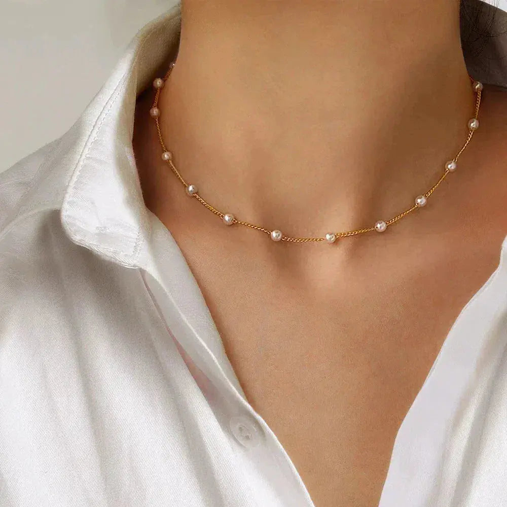 Golden Pearl Necklace