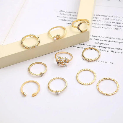 10-pack Bohemian Rings