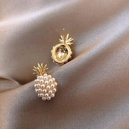 Tropical Pineapple and Pearl-embellished Earrings