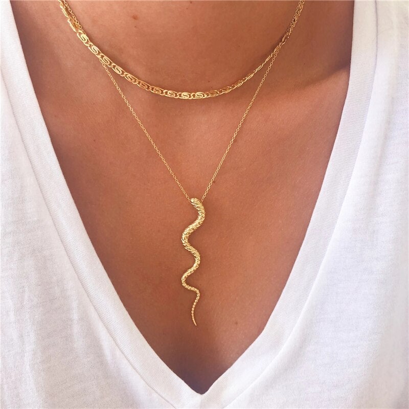 Necklace with Snake Pendant