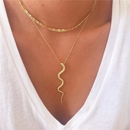 Necklace with Snake Pendant