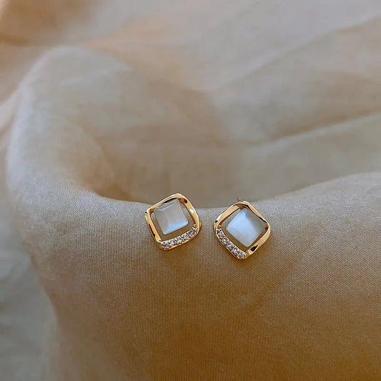 Elegant Earrings with Moon Crystal
