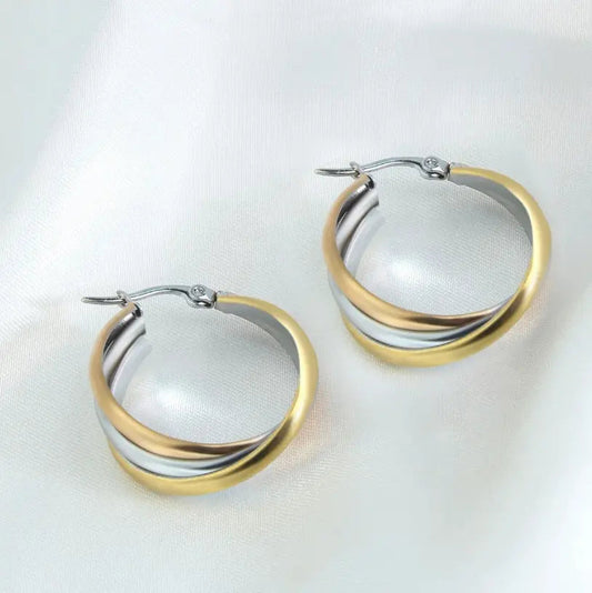 Boho Earrings Made of Silver and Golden