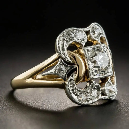 Vintage Zirconia Golden Ring