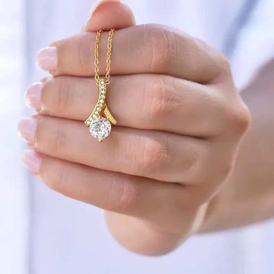 Necklace with Zirconias in Vintage Golden