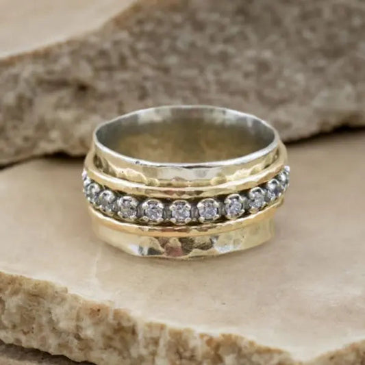 Vintage Spinner Zirconia Ring