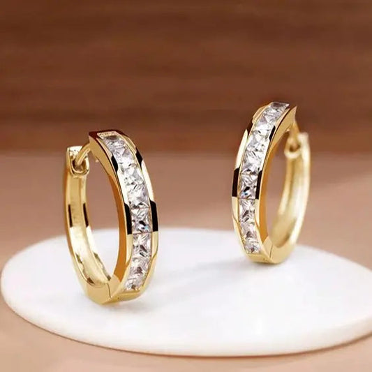 Elegant Golden and Crystal Earrings